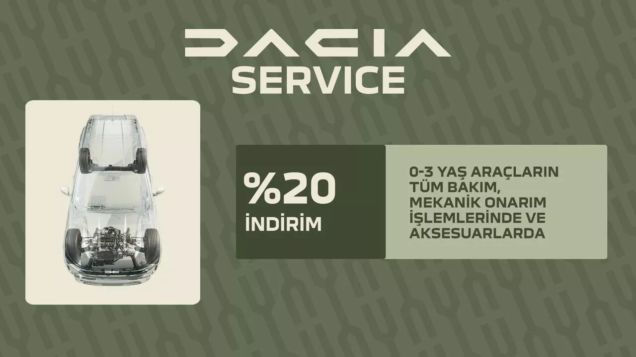 0-3 YAŞ ARAÇLARIN TÜM SERVİS İŞLEMLERİNDE VE AKSESUARLARDA %20 FİYAT AVANTAJI
