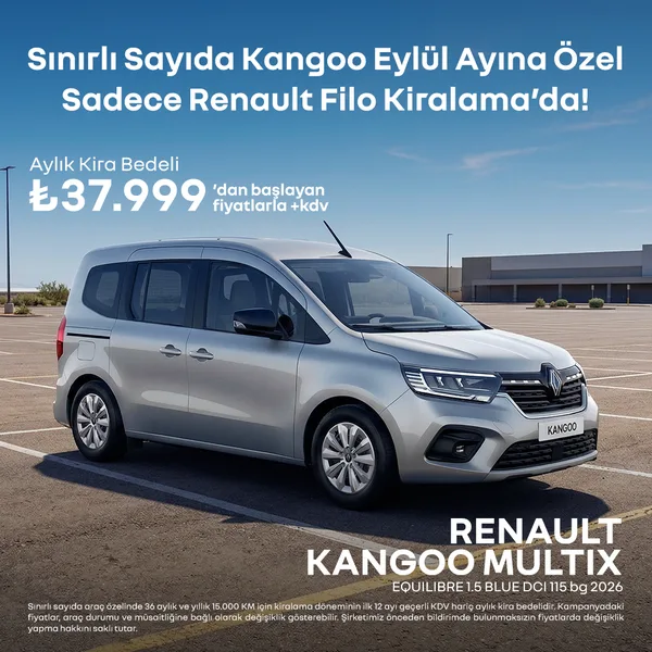 Renault Kangoo Multix Equilibre 1.5 Blue dCi 115 bg — aylık 37.999 ₺’dan başlayan filo kiralama kampanyası